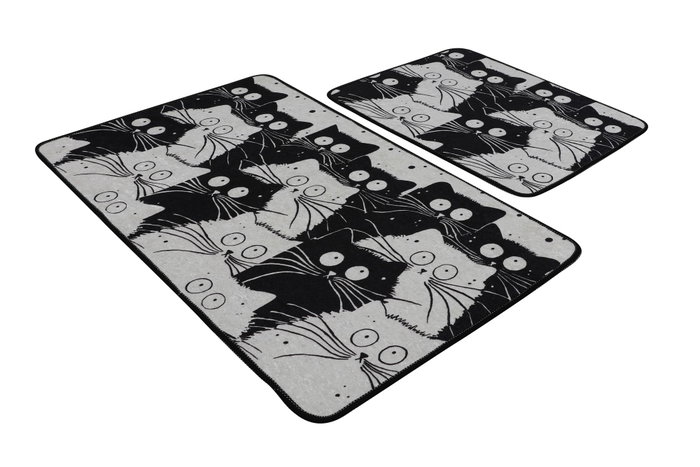 Mijölnir White Cats Juego de Alfombras de Baño Multicolor Mijölnir White Cats Juego de Alfombras de Baño Multicolor